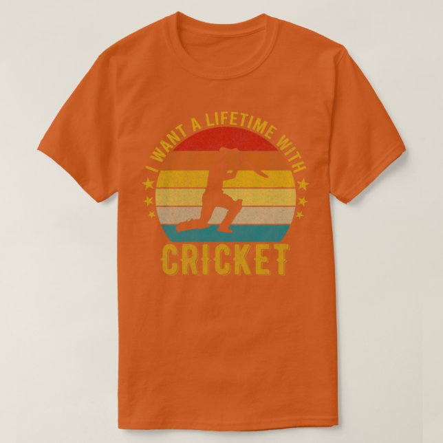 Camiseta Quiero una vida con un divertido diseño de críquet (Diseño del anverso)