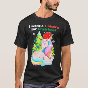 Camiseta Quiero unicornio para vacaciones navideñas de Navi
