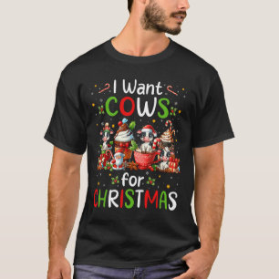 Camiseta Quiero Vacas Para Navidades Cafetero Granjero