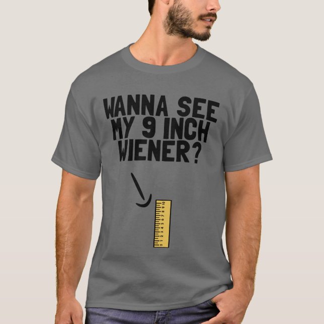 Camiseta Quiero ver el humor de los hombres de 9 pulgadas m (Anverso)