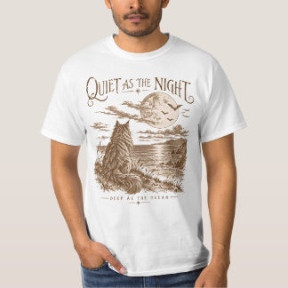 Camiseta Quiet as the Night Maine Coon Moon Ocean Art