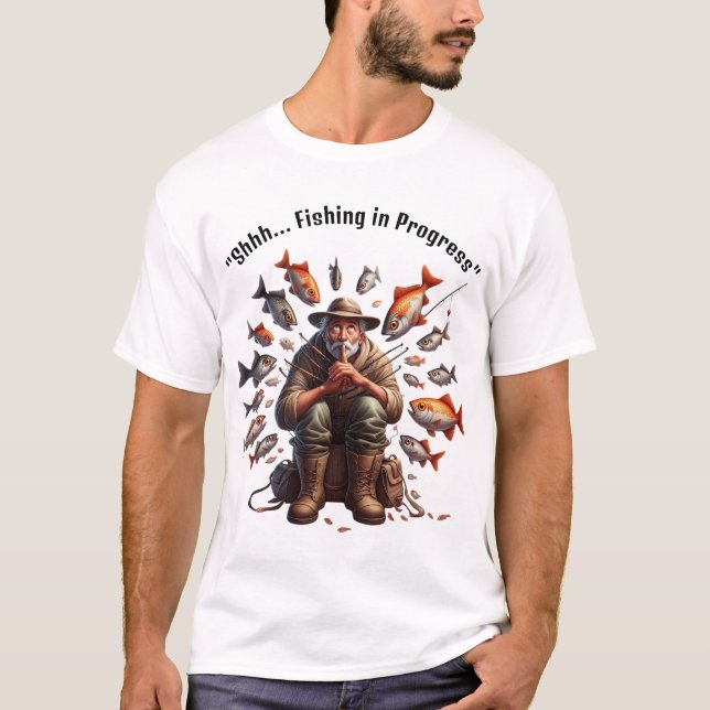 Camiseta Quiet Fisherman Surrounded by Fish Tee (Anverso)