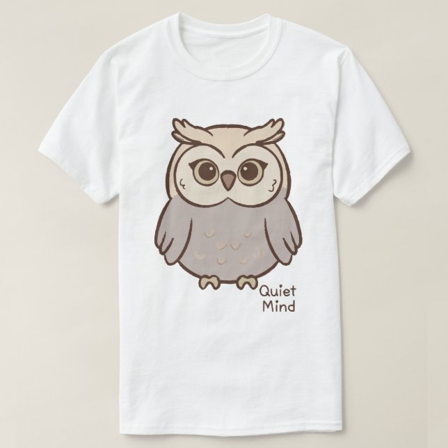 Camiseta Quiet Mind Owl (Diseño del anverso)
