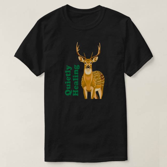 Camiseta Quietly Healing Minimal Deer Mental Health (Diseño del anverso)