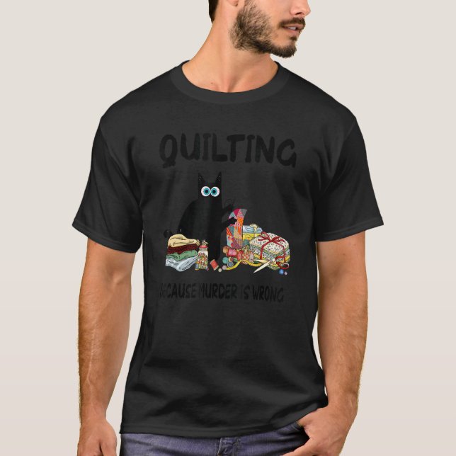 Camiseta Quillado de gatos porque el asesinato es un gato e (Anverso)