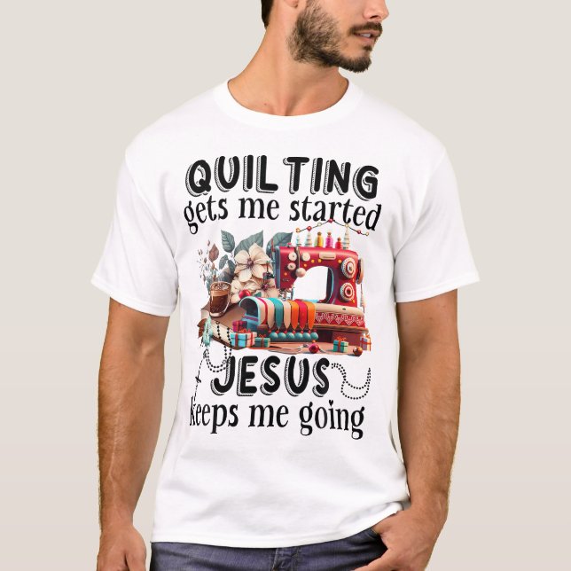 Camiseta Quilling me hace empezar jesus me mantiene en marc (Anverso)