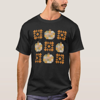 Camiseta Quilter Quilter Fall Quilt Bloque de la calabaza d