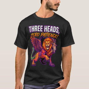 Camiseta Quimera Gruñona Tres Cabezas Cero Paciencia Humor