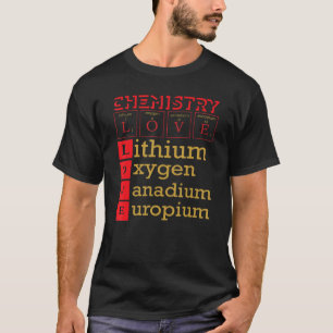 Camiseta Química Amor Ciencia Central Hombres Orgánicos Muj