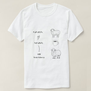 Camiseta Química Café Cafeína Molécula Oveja 
