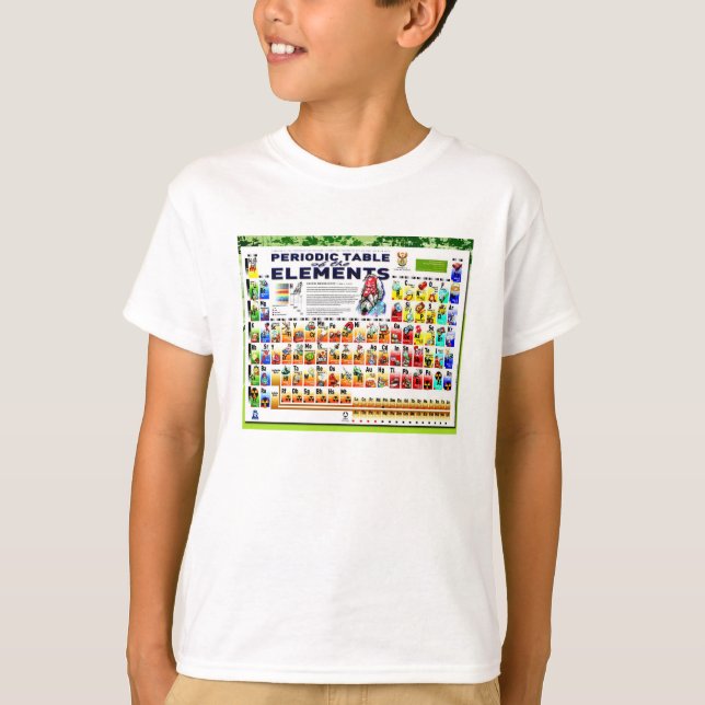 Camiseta Química, ciencia, tabla periódica de elementos (Anverso)