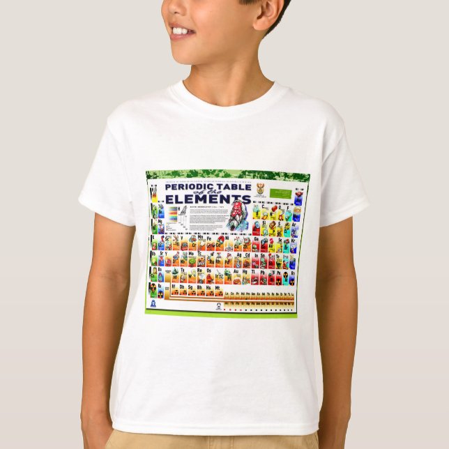 Camiseta Química, ciencia, tabla periódica de elementos (Anverso)