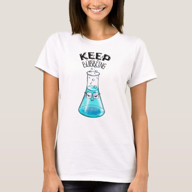 Camiseta Química Cute Funny Carácter Nerdy Lab (Anverso)