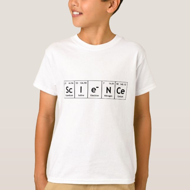 Camiseta Química de la palabra de los elementos de tabla (Anverso)