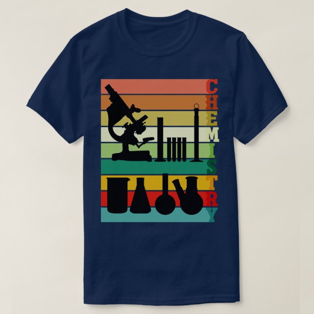 Camiseta Química de microscopio de laboratorio (Diseño del anverso)