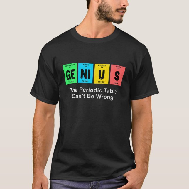 Camiseta Química de tabla periódica genérica (Anverso)