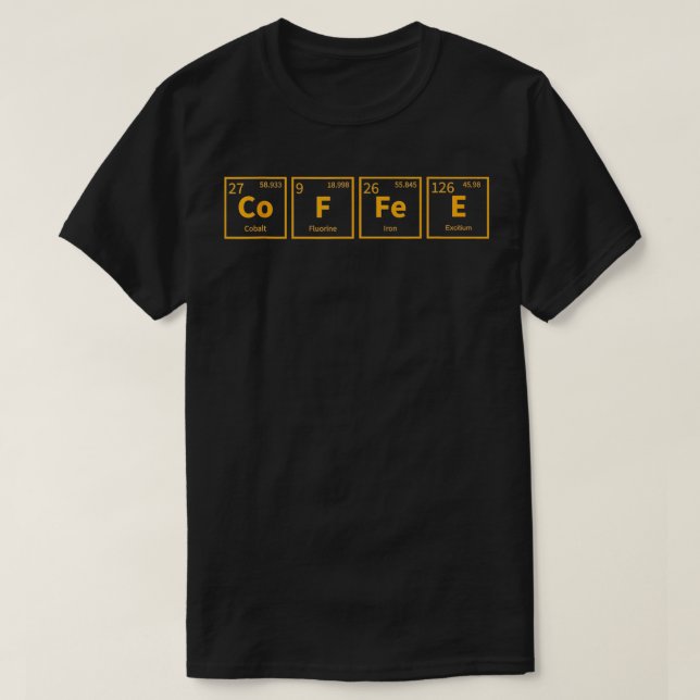 Camiseta Química del café (Diseño del anverso)