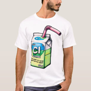 Camiseta Química del cloro Cartón de leche divertido Pun Fu