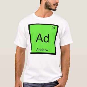 Camiseta Química del nombre de Andruw Elemento Tabla periód