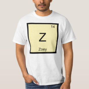 Camiseta Química del nombre de Zoey Elemento de la tabla pe