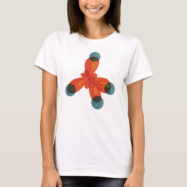 Camiseta Química Geek Naranja Metano Molécula (Anverso)