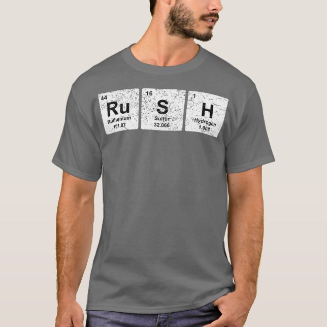 Camiseta Química Rush Funny Periódico Table Elements (Anverso)