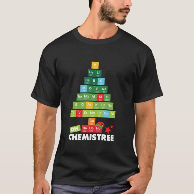 Camiseta Químico Árbol de Navidad Químico Teatro de Química (Anverso)