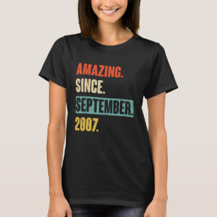 Camiseta Quince años de edad asombrosamente desde septiembr