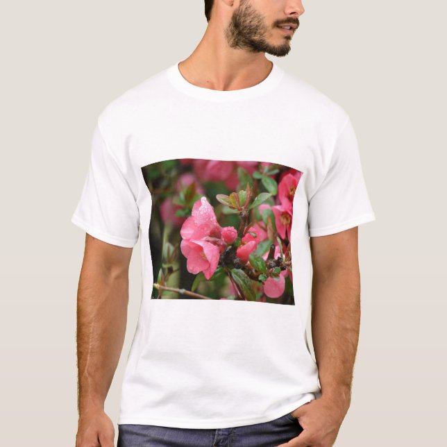 Camiseta Quince de floración rosa primavera (Anverso)