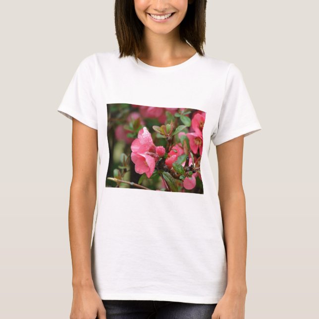 Camiseta Quince de floración rosa primavera (Anverso)