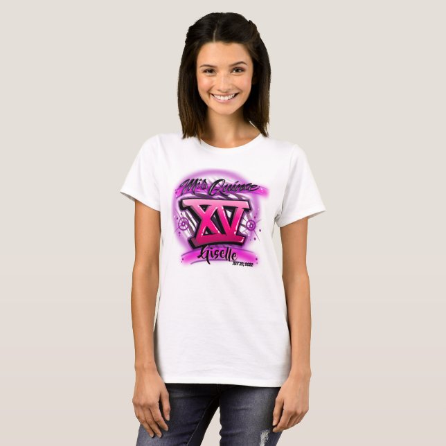 Camiseta Quince T-Shirt de cepillo de aire personalizado (Anverso completo)