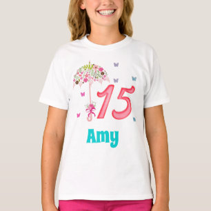 Camiseta Quinceañera 15º cumpleaños Personalizado de 15
