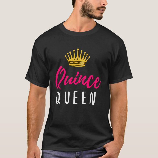 Camiseta Quinceanera Damas de rosa Coronan Partido Temático (Anverso)