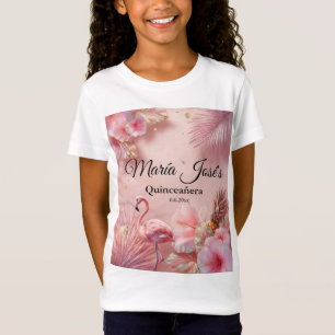 Camiseta Quinceañera Flamenco Tropical, personalizado