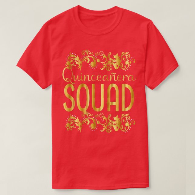 Camiseta Quinceanera Squad Cumpleaños 15 Quince Quince Quin (Diseño del anverso)