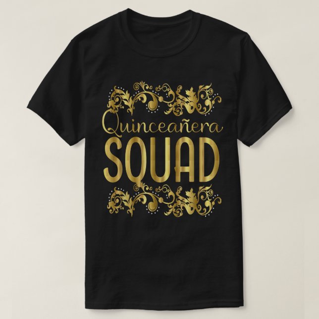 Camiseta Quinceanera Squad Cumpleaños 15 Quince Quince Quin (Diseño del anverso)