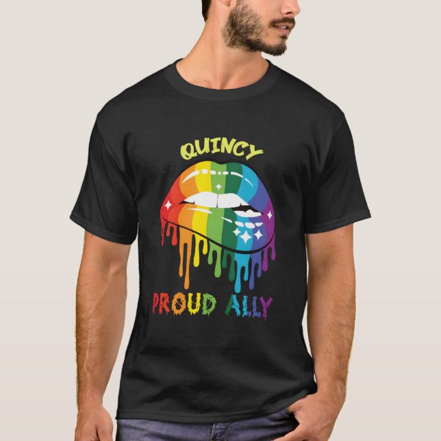 Camiseta Quincy Proud Ally Lgbtq Massachusetts Pride Ma Say (Anverso)