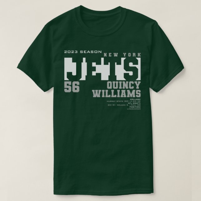 Camiseta Quincy Williams Jets 2023 (Diseño del anverso)