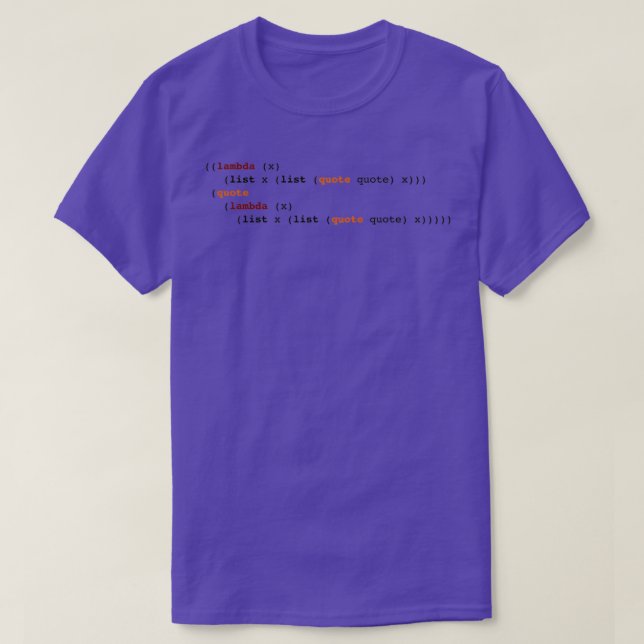 Camiseta Quine del programa Lisp de autorreproducción (Diseño del anverso)
