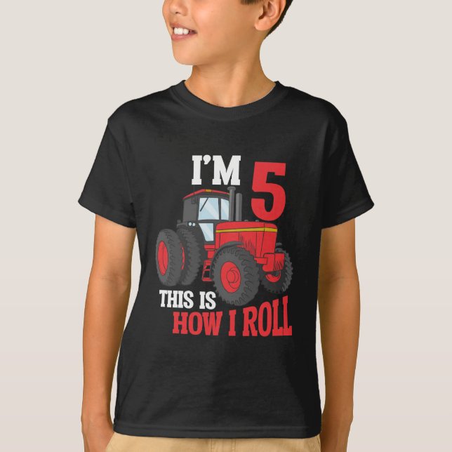 Camiseta Quinto bebé agricultor amante de cumpleaños de 5 a (Anverso)