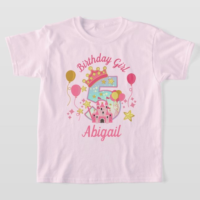 Camiseta Quinto cumpleaños Chica Princesa Casttle Shirt (Distribución)