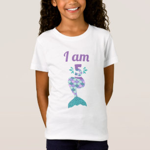 Camiseta Quinto cumpleaños de Sirena