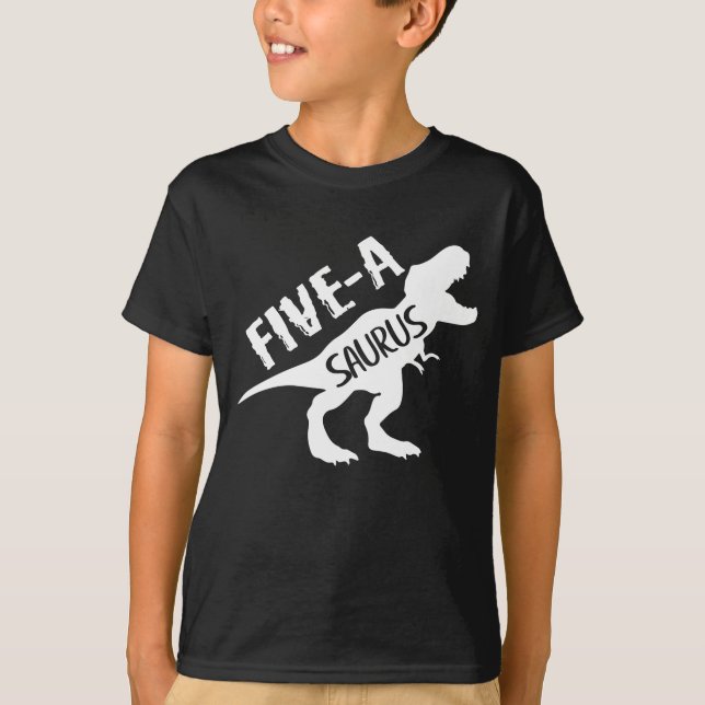 Camiseta Quinto cumpleaños del dinosaurio de los cinco a lo (Anverso)