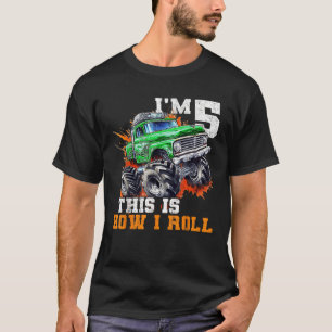 Camiseta Quinto cumpleaños monstruo de 5 años de edad con t