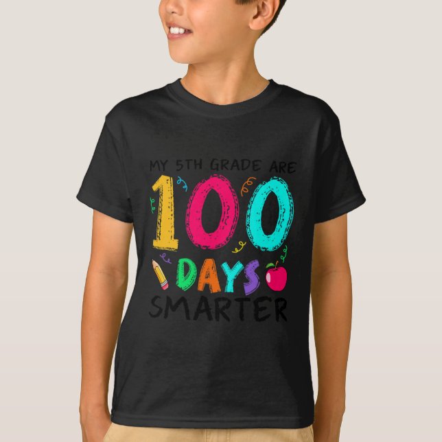 Camiseta Quinto Grado: 100 Días Más Inteligentes De Maestro (Anverso)