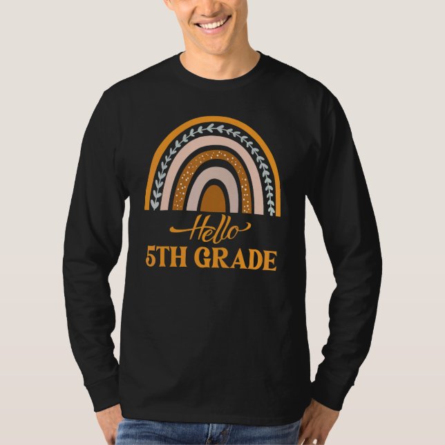 Camiseta Quinto grado Arcoiris Hola a quinto grado de vuelt (Anverso)