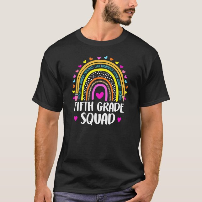 Camiseta Quinto Grado Chicas Arcoiris Equipo de Maestros 5G (Anverso)