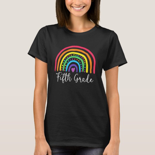 Camiseta Quinto Grado Chicas Arcoiris Equipo de Maestros 5G (Anverso)