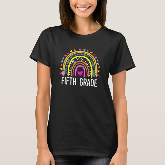 Camiseta Quinto Grado Chicas Arcoiris Equipo de Maestros 5G (Anverso)