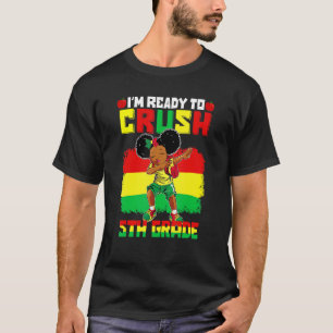 Camiseta Quinto grado Dabbing Black African Chicas de vuelt